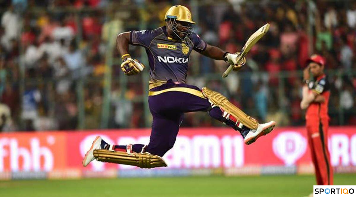 Andre Russell celebrating a win for KKR